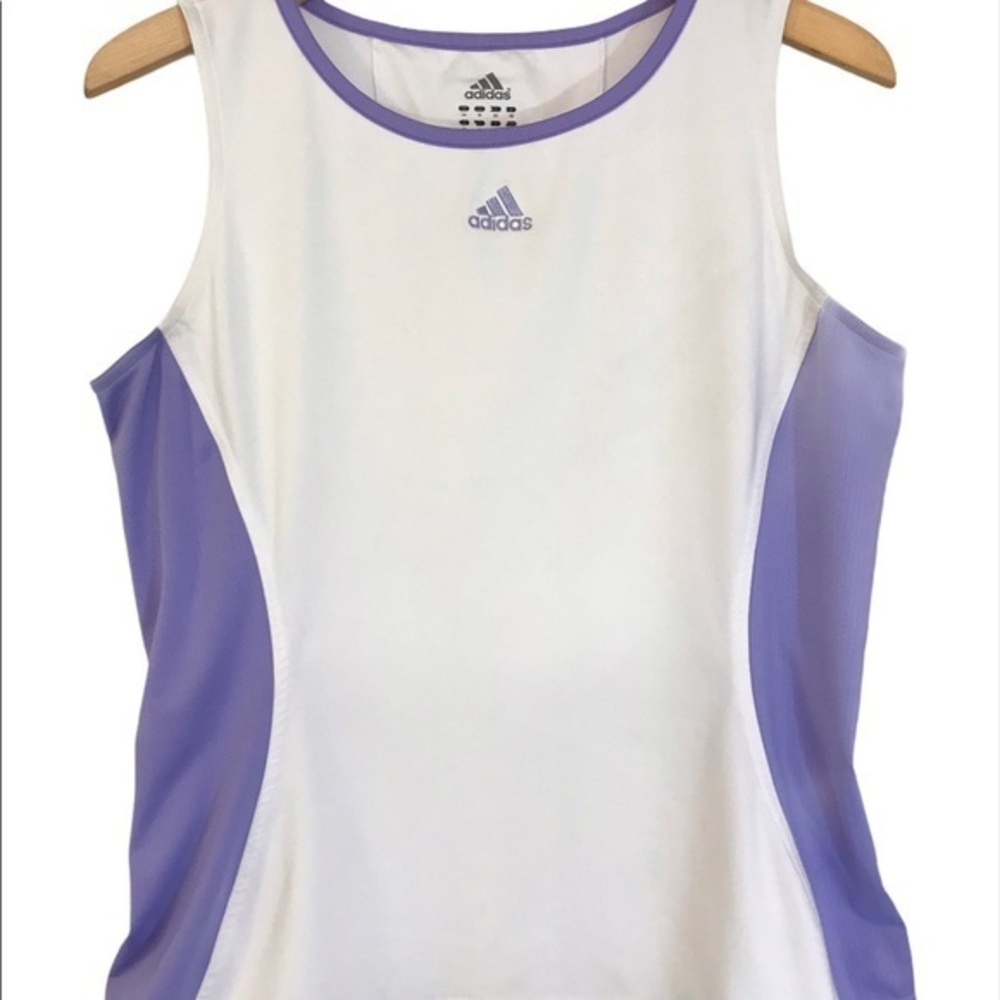 Adidas Women’s Sleeveless white lavender Athletic Top Size Medium